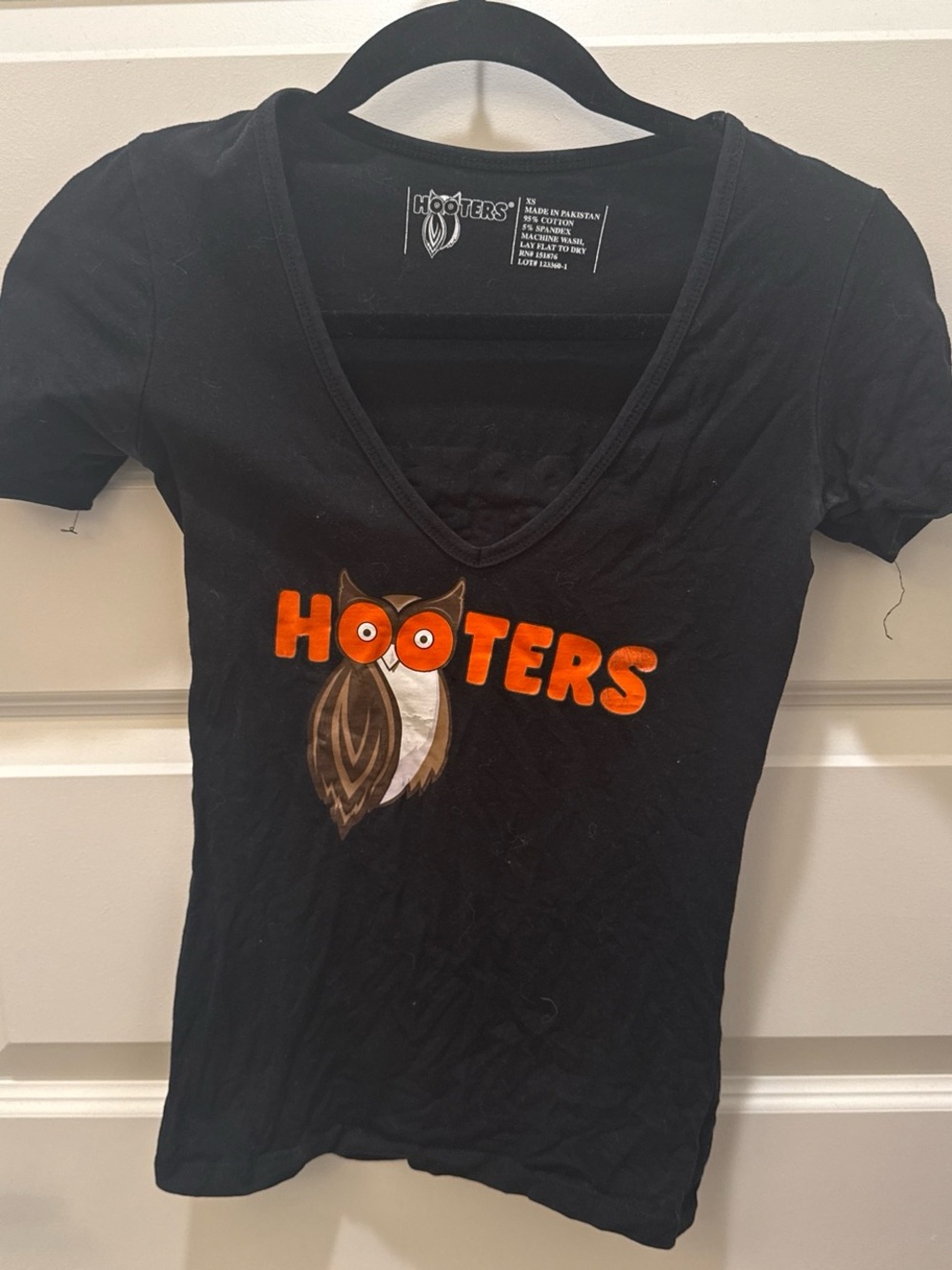 Hooters Black V-Neck Tee